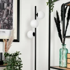 hofstein Lampadaire - Verre 12 cm Remaisnil Blanc, 3 lumières