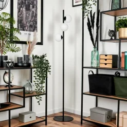 hofstein Lampadaire - Verre 12 cm Remaisnil Blanc, 3 lumières