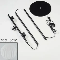 hofstein Lampadaire - Verre 15 cm Remaisnil Blanc, 3 lumières