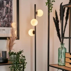 hofstein Lampadaire - Verre 15 cm Remaisnil Blanc, 3 lumières