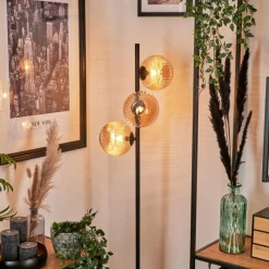 hofstein Lampadaire - Verre 15 cm Remaisnil Ambre, 3 lumières