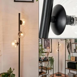 hofstein Lampadaire - Verre 10 cm Remaisnil Clair, 3 lumières