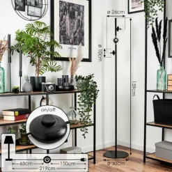 hofstein Lampadaire - Verre 10 cm Remaisnil Clair, 3 lumières