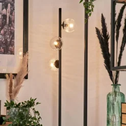 hofstein Lampadaire - Verre 10 cm Remaisnil Clair, 3 lumières