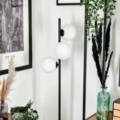 hofstein Lampadaire - Verre 15 cm Remaisnil Blanc, 3 lumières