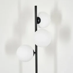 hofstein Lampadaire - Verre 15 cm Remaisnil Blanc, 3 lumières