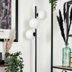 hofstein Lampadaire - Verre 15 cm Remaisnil Blanc, 3 lumières