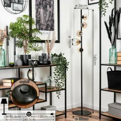 hofstein Lampadaire - Verre 10 cm Remaisnil Ambre, Clair, 5 lumières