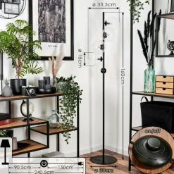 hofstein Lampadaire - Verre 15 cm Remaisnil Clair, 5 lumières