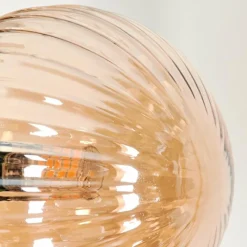 hofstein Lampadaire - Verre 12 cm Remaisnil Ambre, 5 lumières