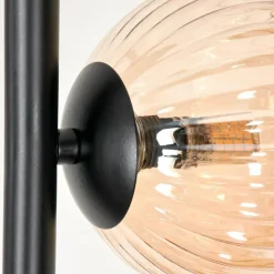 hofstein Lampadaire - Verre 12 cm Remaisnil Ambre, 5 lumières