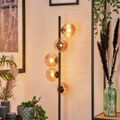 hofstein Lampadaire - Verre 12 cm Remaisnil Ambre, 5 lumières