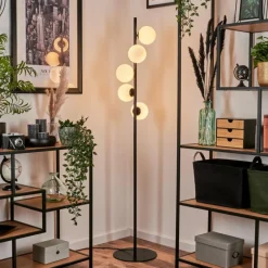 hofstein Lampadaire - Verre 12 cm Remaisnil Blanc, 5 lumières