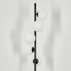 hofstein Lampadaire - Verre 12 cm Remaisnil Blanc, 5 lumières