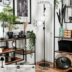 hofstein Lampadaire - Verre 15 cm Remaisnil Blanc, 5 lumières