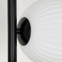 hofstein Lampadaire - Verre 15 cm Remaisnil Blanc, 5 lumières