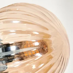 Lampes À Boules-hofstein Lampadaire - Verre 10 cm Remaisnil Ambre, 6 lumières