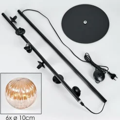 Lampes À Boules-hofstein Lampadaire - Verre 10 cm Remaisnil Ambre, 6 lumières