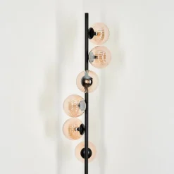 hofstein Lampadaire - Verre 12 cm Remaisnil Ambre, 6 lumières