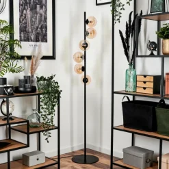 hofstein Lampadaire - Verre 12 cm Remaisnil Ambre, 6 lumières