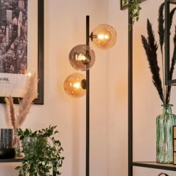 hofstein Lampadaire - Verre 15 cm Remaisnil Ambre, Fumé, 3 lumières