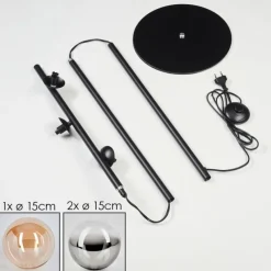 hofstein Lampadaire - Verre 15 cm Remaisnil Ambre, Clair, Fumé, 3 lumières