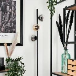 hofstein Lampadaire - Verre 10 cm Remaisnil Ambre, Clair, Fumé, 3 lumières