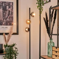 hofstein Lampadaire - Verre 10 cm Remaisnil Ambre, Clair, Fumé, 3 lumières