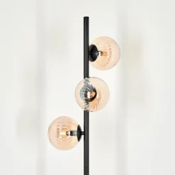 hofstein Lampadaire - Verre 12 cm Remaisnil Ambre, 3 lumières