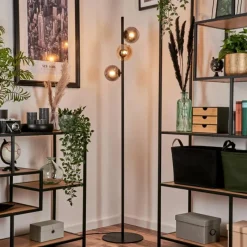 hofstein Lampadaire - Verre 12 cm Remaisnil Ambre, Fumé, 3 lumières