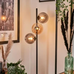 hofstein Lampadaire - Verre 15 cm Remaisnil Ambre, Fumé, 3 lumières