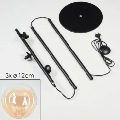 hofstein Lampadaire - Verre 12 cm Remaisnil Ambre, Clair, 3 lumières