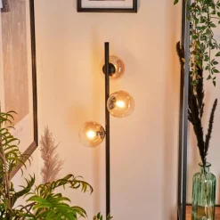 hofstein Lampadaire - Verre 12 cm Remaisnil Ambre, Clair, 3 lumières