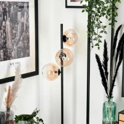 hofstein Lampadaire - Verre 15 cm Remaisnil Ambre, Clair, 3 lumières