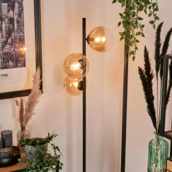 hofstein Lampadaire - Verre 15 cm Remaisnil Ambre, Clair, 3 lumières