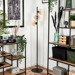 hofstein Lampadaire - Verre 15 cm Remaisnil Ambre, Clair, 3 lumières