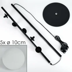 hofstein Lampadaire - Verre 10 cm Remaisnil Blanc, 5 lumières