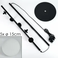 hofstein Lampadaire - Verre 15 cm Remaisnil Blanc, 5 lumières