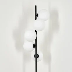 hofstein Lampadaire - Verre 15 cm Remaisnil Blanc, 5 lumières