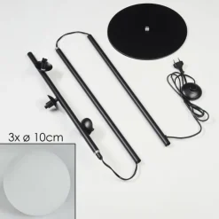 hofstein Lampadaire - Verre 10 cm Remaisnil Blanc, 3 lumières