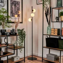 hofstein Lampadaire - Verre 10 cm Remaisnil Blanc, 3 lumières