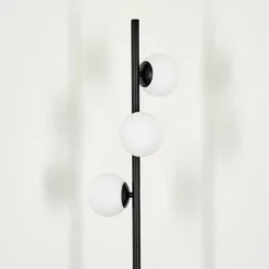 hofstein Lampadaire - Verre 10 cm Remaisnil Blanc, 3 lumières