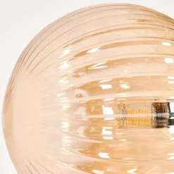 hofstein Lampadaire - Verre 15 cm Remaisnil Ambre, 5 lumières