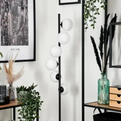 hofstein Lampadaire - Verre 12 cm Remaisnil Blanc, 6 lumières