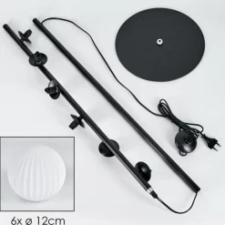 hofstein Lampadaire - Verre 12 cm Remaisnil Blanc, 6 lumières