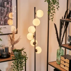 hofstein Lampadaire - Verre 12 cm Remaisnil Blanc, 6 lumières