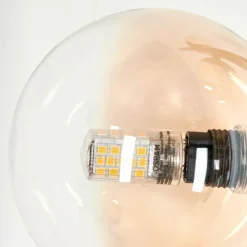 hofstein Lampadaire - Verre 10 cm Remaisnil Ambre, Clair, 6 lumières