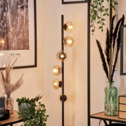 hofstein Lampadaire - Verre 10 cm Remaisnil Ambre, Clair, 6 lumières