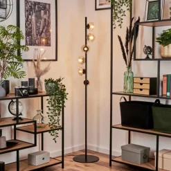 hofstein Lampadaire - Verre 10 cm Remaisnil Ambre, Clair, 6 lumières