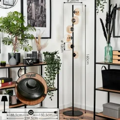 hofstein Lampadaire - Verre 12 cm Remaisnil Ambre, Clair, 6 lumières